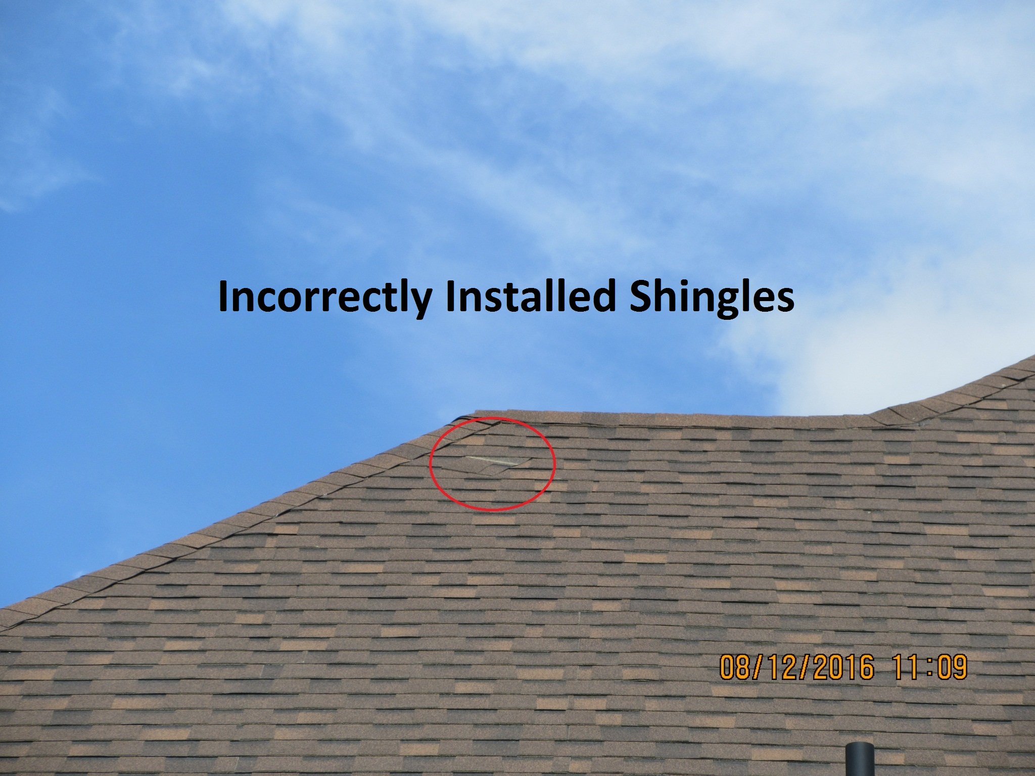 Incorrectly Installed Shingles